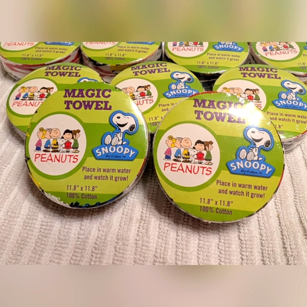 Lot of 13 Peanuts Gang Magic Towels